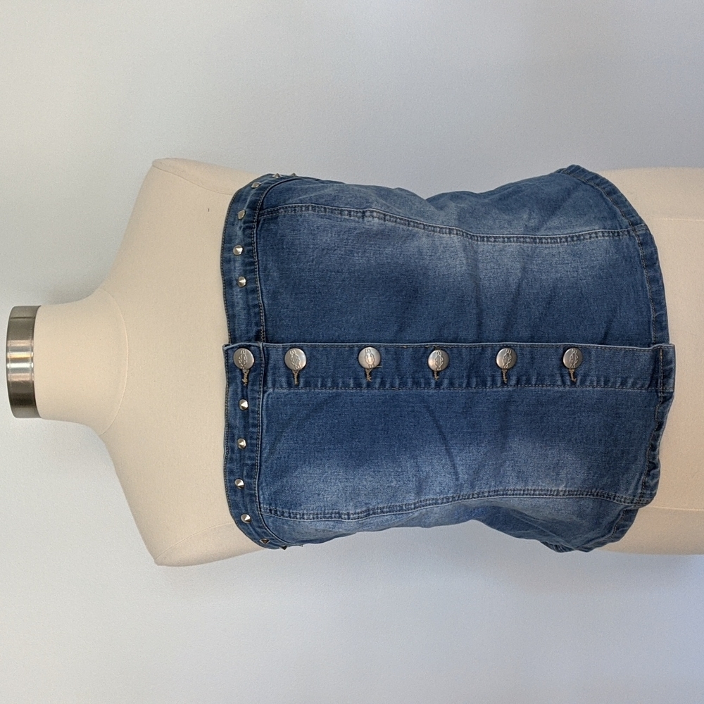 Ashley Stewart Denim Corset Top